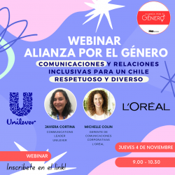 Comunicaciones y relaciones inclusivas para una Chile respetuoso y diverso: Webinar Alianza por el Género